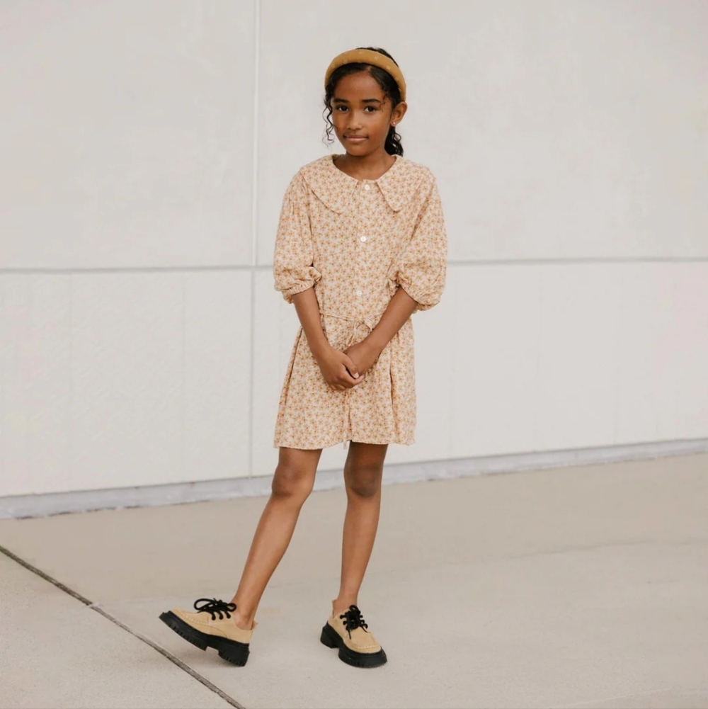 Rylee & Cru Olive Dress Antique Primrose Peter Pan Collar Ditsy Floral Tie Waist